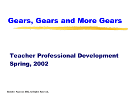 Lesson on Gears, Gears and More Gears (ppt)