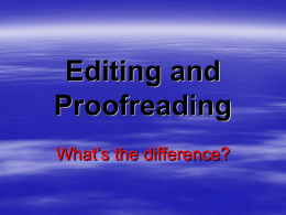 Editing proofreading