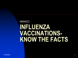INFLUENZA VACCINATIONS-KNOW THE FACTS