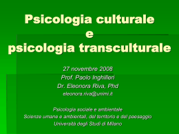 Psicologia Culturale e Transculturale-2008-09