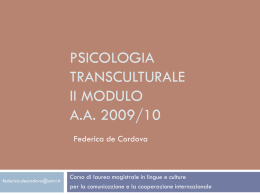 Psicologia Transculturale mediazione 2010b