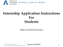 E-Intern Application Instructions for Students