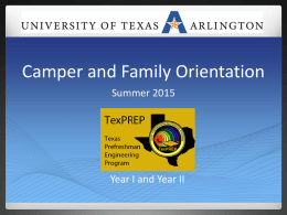 PowerPoint presentation from family orientation.