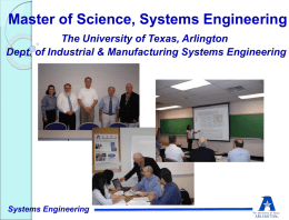 M.S. Systems Engineering Power Point Presentation