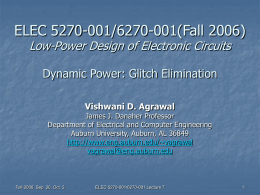 Lecture 7: Dynamic Power: Glitch Elimination