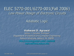 Lecture 13: Adiabatic Logic