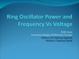 Ring oscillator frequency and power versus voltage