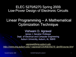 Lecture 8: Linear Programming