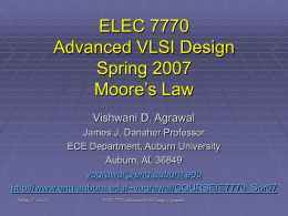 Lecture 3: Moore's Law