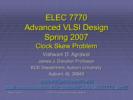 Lecture 17: Clock Skew Problem