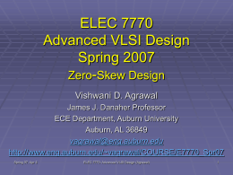 Lecture 18: Zero-Skew Design