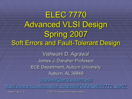 Lecture 21: Soft Errors and Fault-Tolerant Design