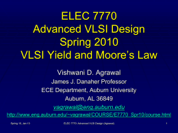 Lecture 2: VLSI Yield and Moore's Law