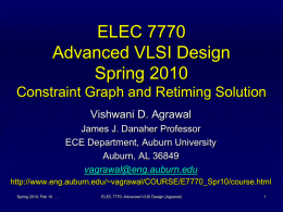 Lecture 7: Constraint Graph and Retiming Solution