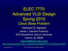 Lecture 8: Clock Skew Problem