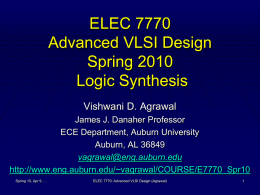Lecture 14: Logic Synthesis