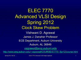 Lecture 8: Clock Skew Problem