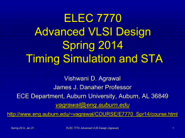 Lecture 4: Timing Analysis and STA