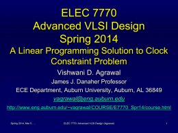 Lecture 10: A Linear Programming Solution to Clock Constraint Problem