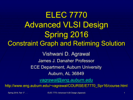 Lecture 7: Constraint Graph and Retiming Solution