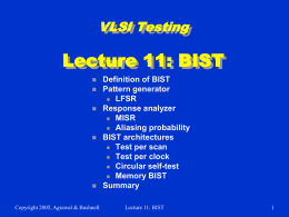 Lecture 11: BIST