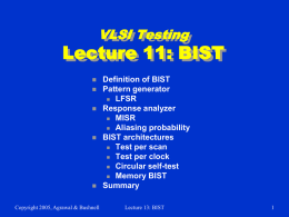 Lecture 13: BIST
