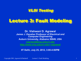 Lecture 3: Fault Modeling