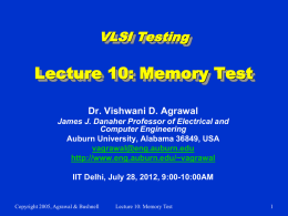 Lecture 10: Memory Test