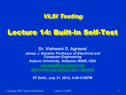 Lecture 14: BIST