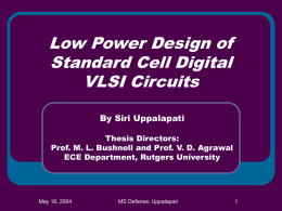 Lecture 10 Low Power ASIC Design