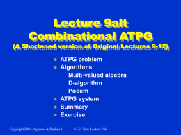 Lecture 9: Combinational ATPG