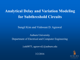 Analytical Delay and Variation Modeling for Subthreshold Circuits