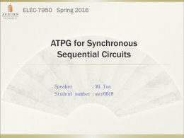 ATPG for Synchronous Sequential Circuits