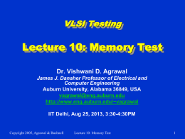 Lecture 10: Memory Test