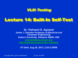 Lecture 14: BIST