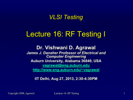 Lectures 16: RF Testing - I