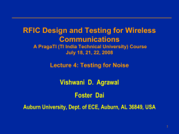 Lecture 4: RFIC SOCs and their testing