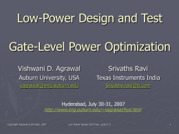 Lecture 5: Gate-level power optimization