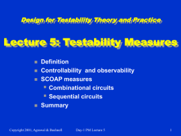 Lecture 5: Testability Measures