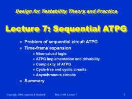 Lecture 7: Sequential ATPG
