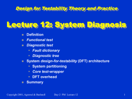 Lecture 12: System Diagnosis