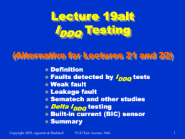 Lecture 19alt: IDDQ Testing