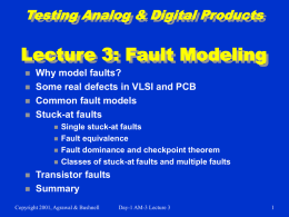 Lecture 3: Fault Modeling