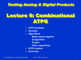 Lecture 6: Combinational ATPG
