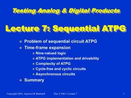 Lecture 7: Sequential ATPG
