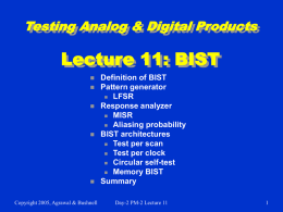 Lecture11: BIST