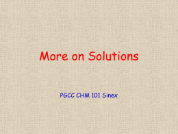 More on Solutions