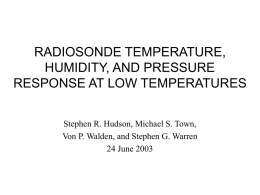 The Powerpoint used for my talk on the response time of radiosondes at low temperatures