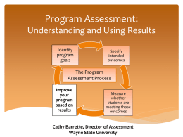 5 program assessment using results for program improvement