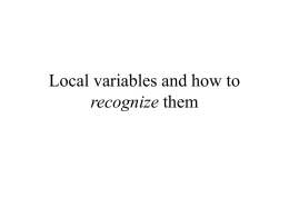 Local variables and ..